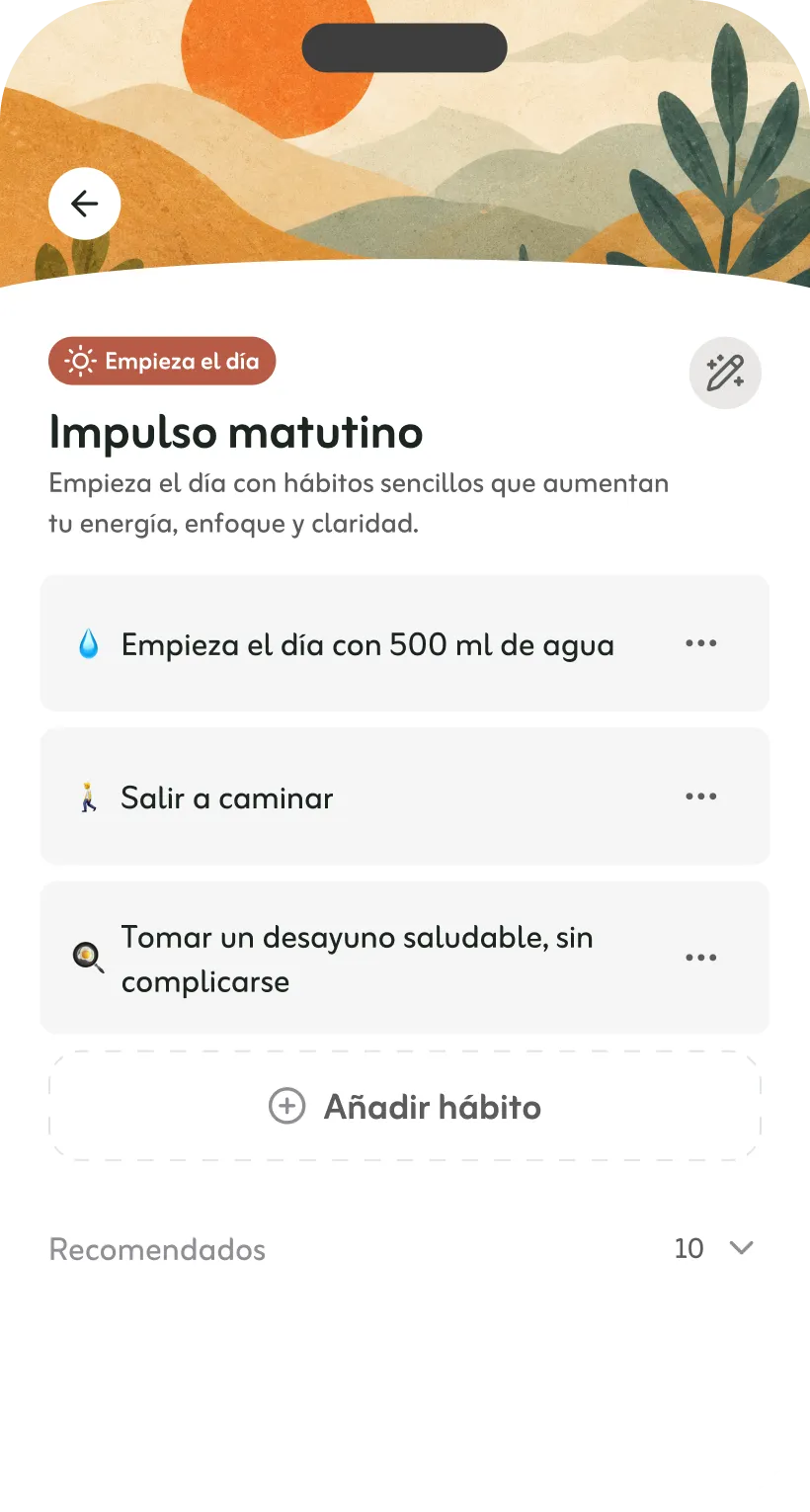 Personalizando los hábitos de un stack en DailyStack